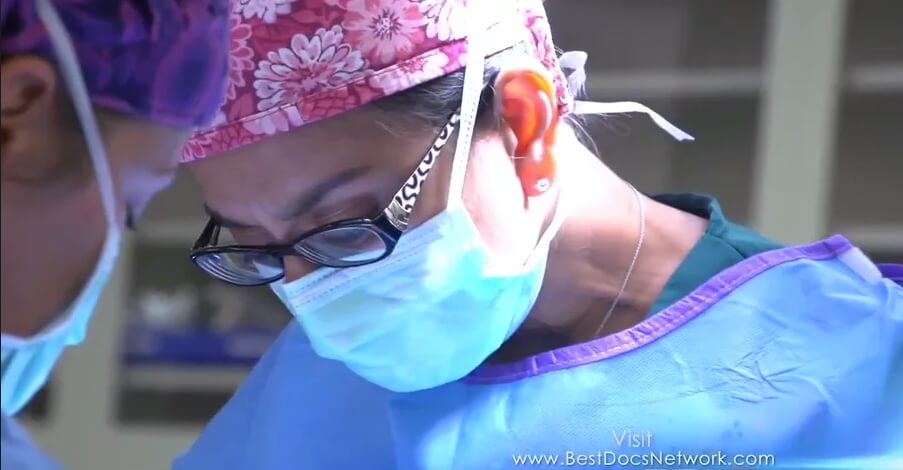 Dr. Preeti Malladi during surgery